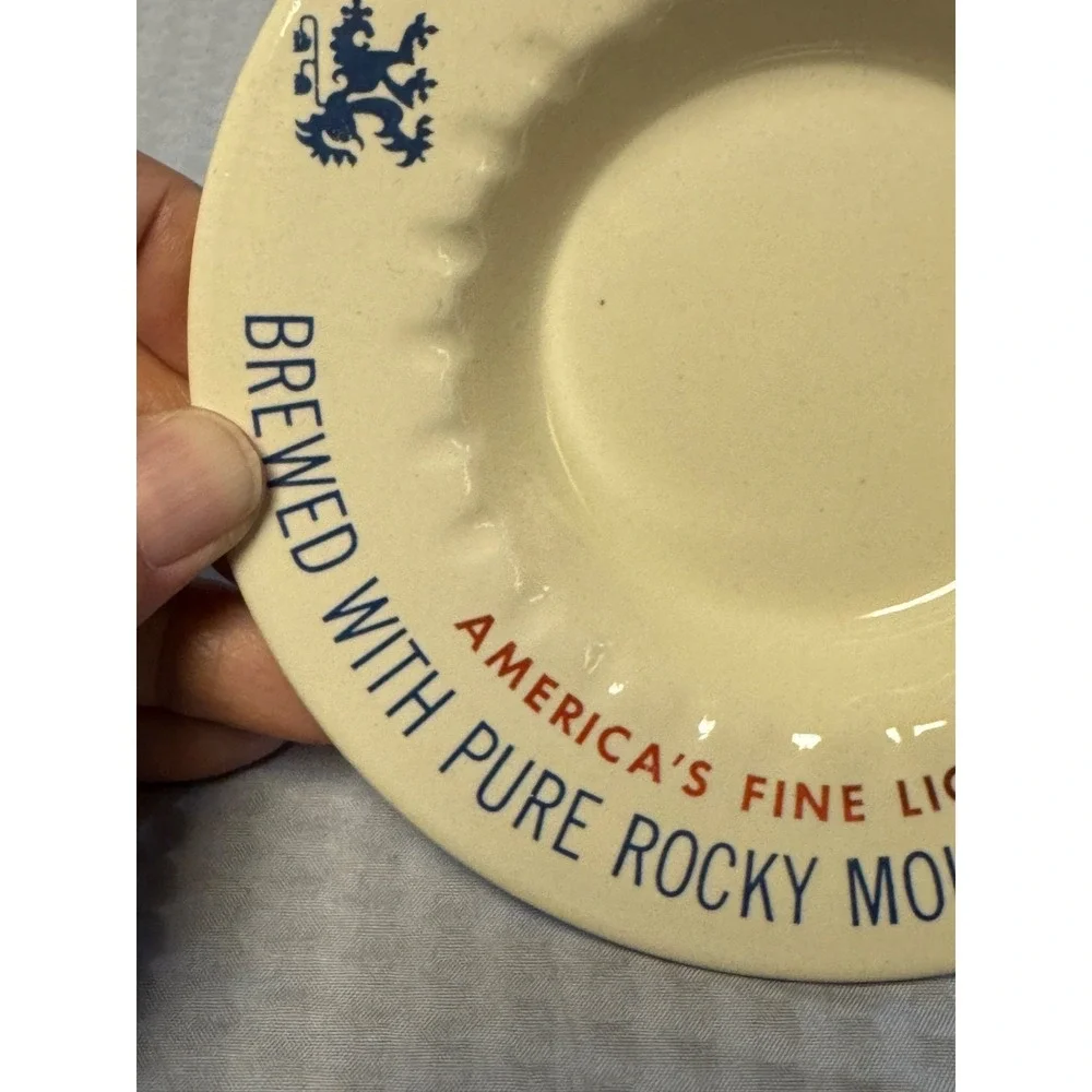 Vintage Ceramic COORS BEER Promotional Ashtray Plate 1970's